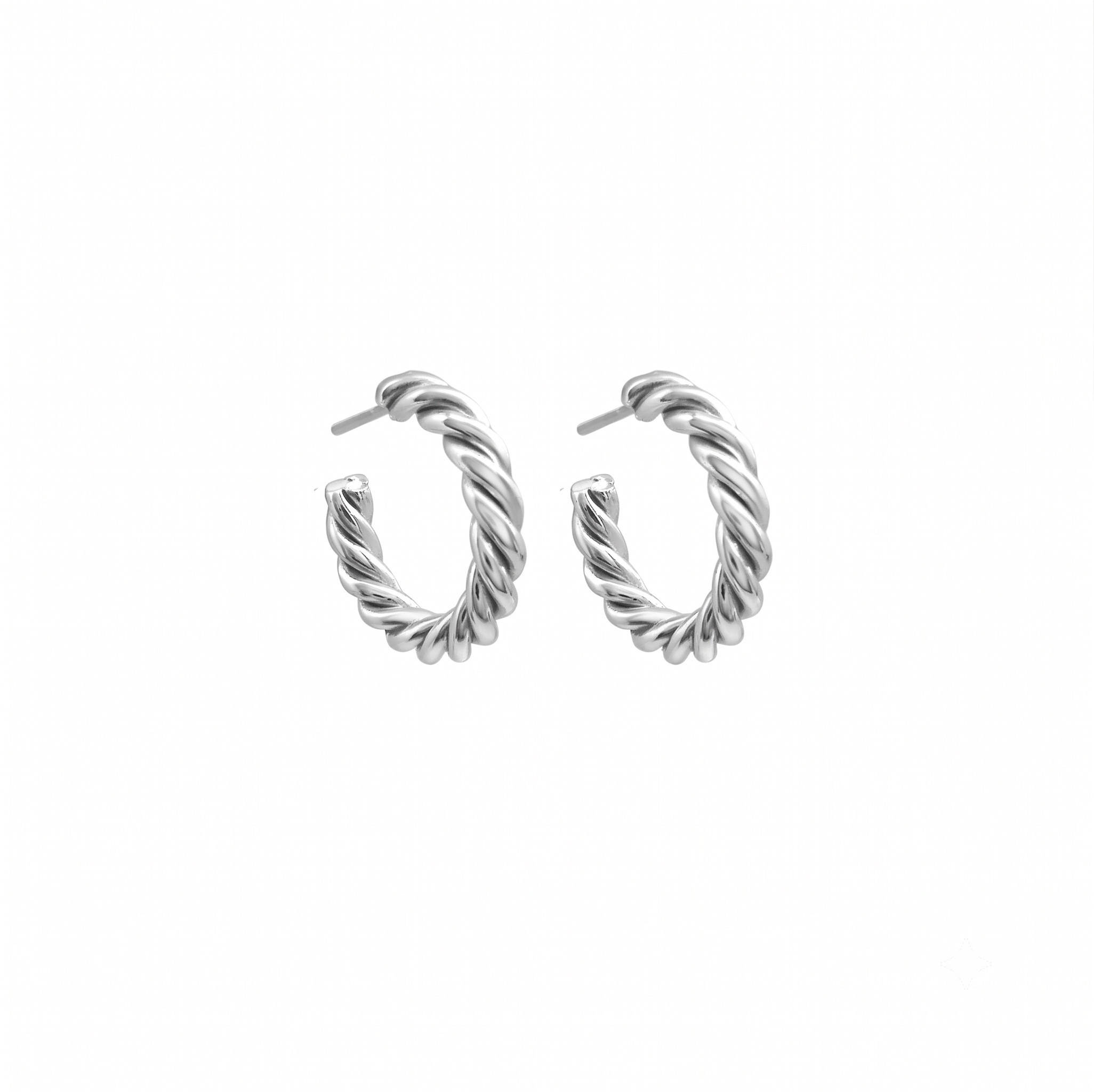 Twisted Hoop Earrings Silver (SAMPLE)