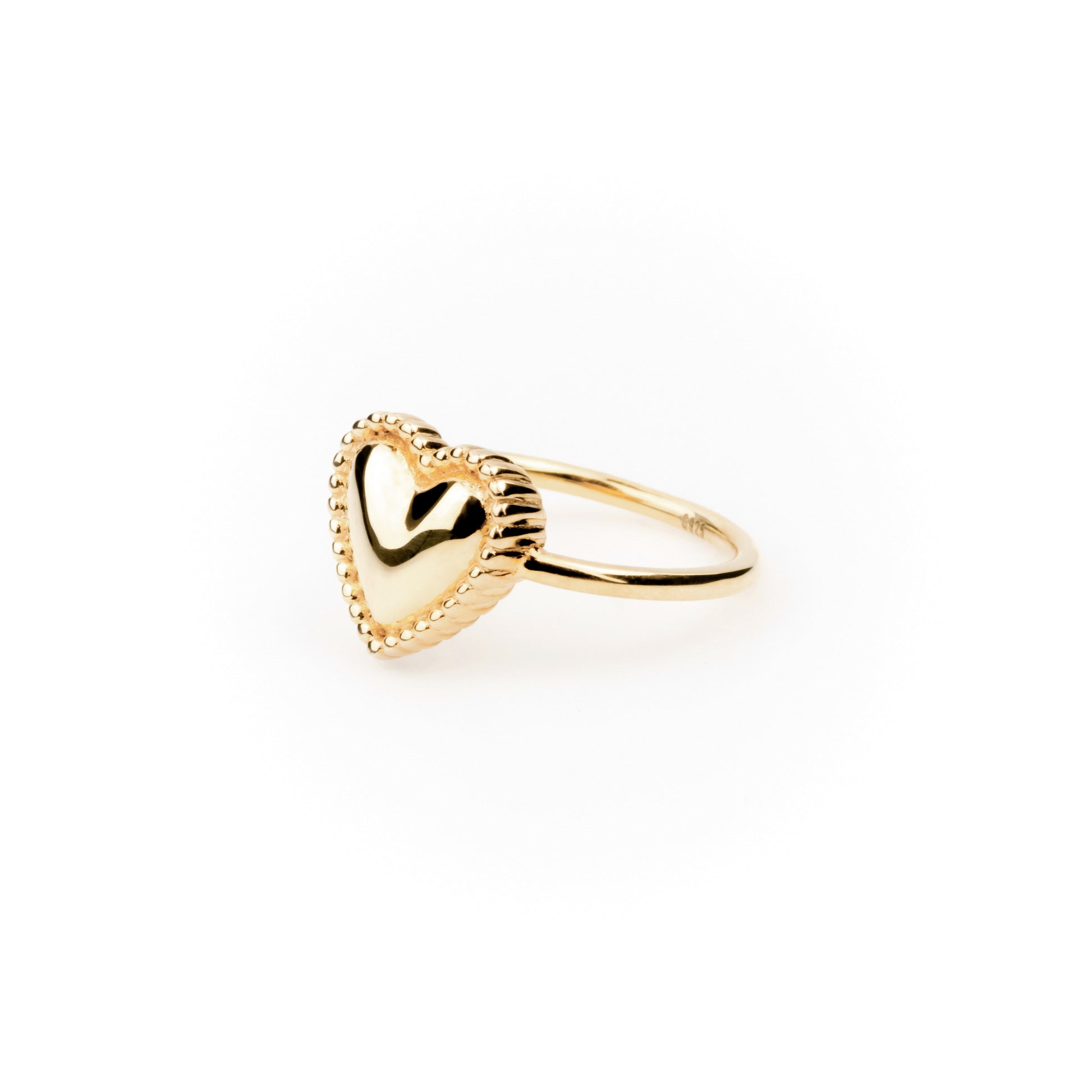 Dotted Heart Ring Gold