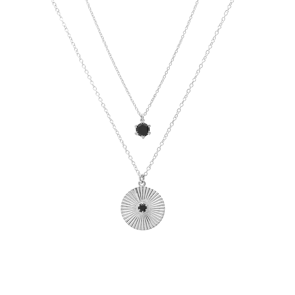 Jewellery Set | Sterling Silver and Black Spinel | Silk & Steel