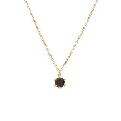 Silk & Steel Harmony Necklace with black spinel in 14k gold-plated sterling silver.