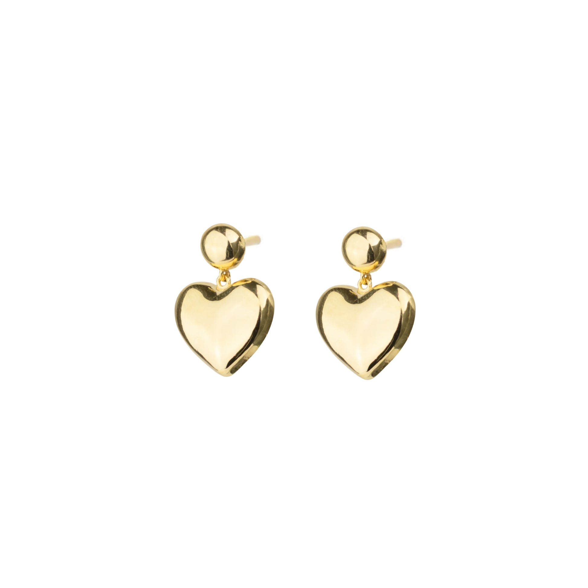 Heart Drop Earrings Gold