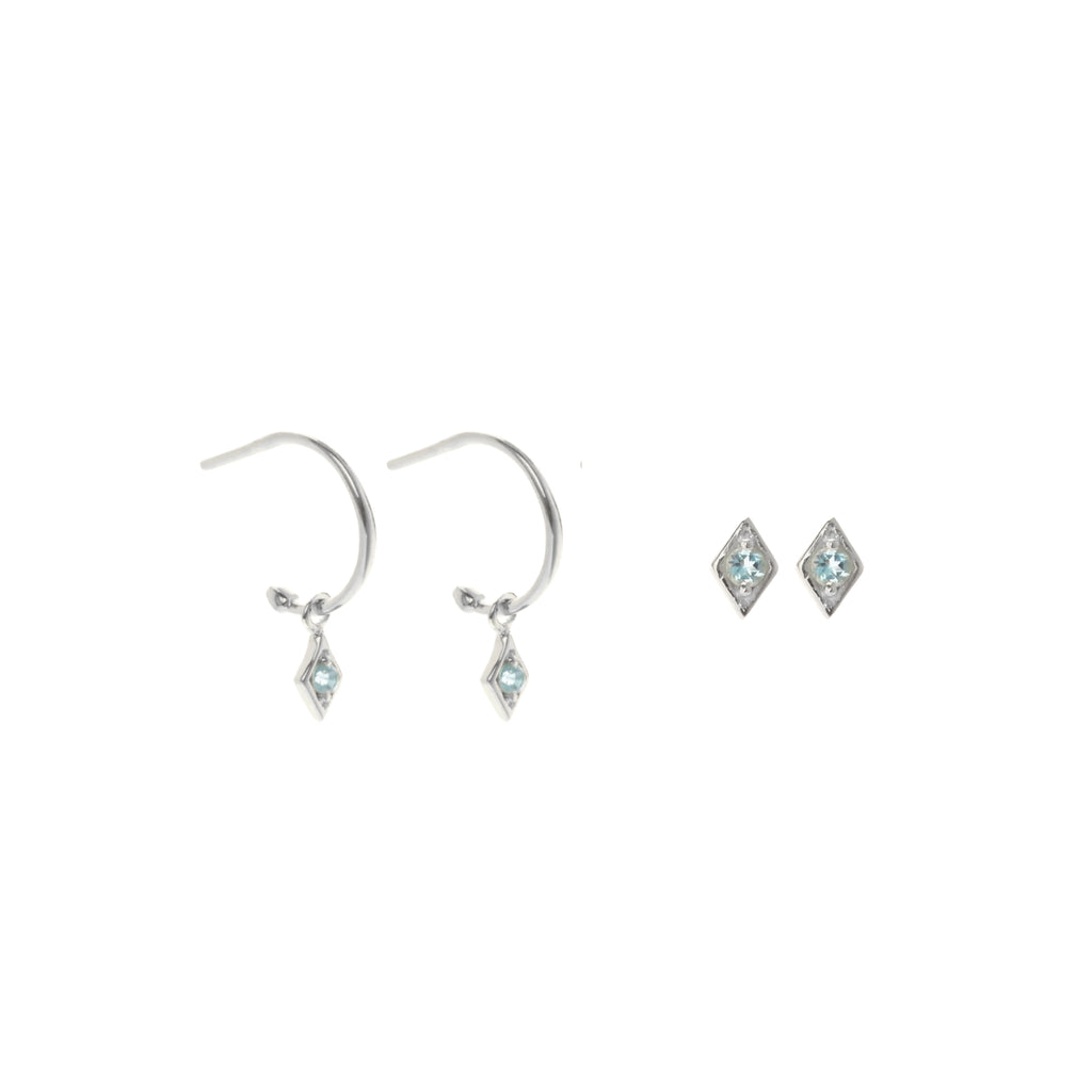 Keepsake Blue Topaz Earring Set Silver