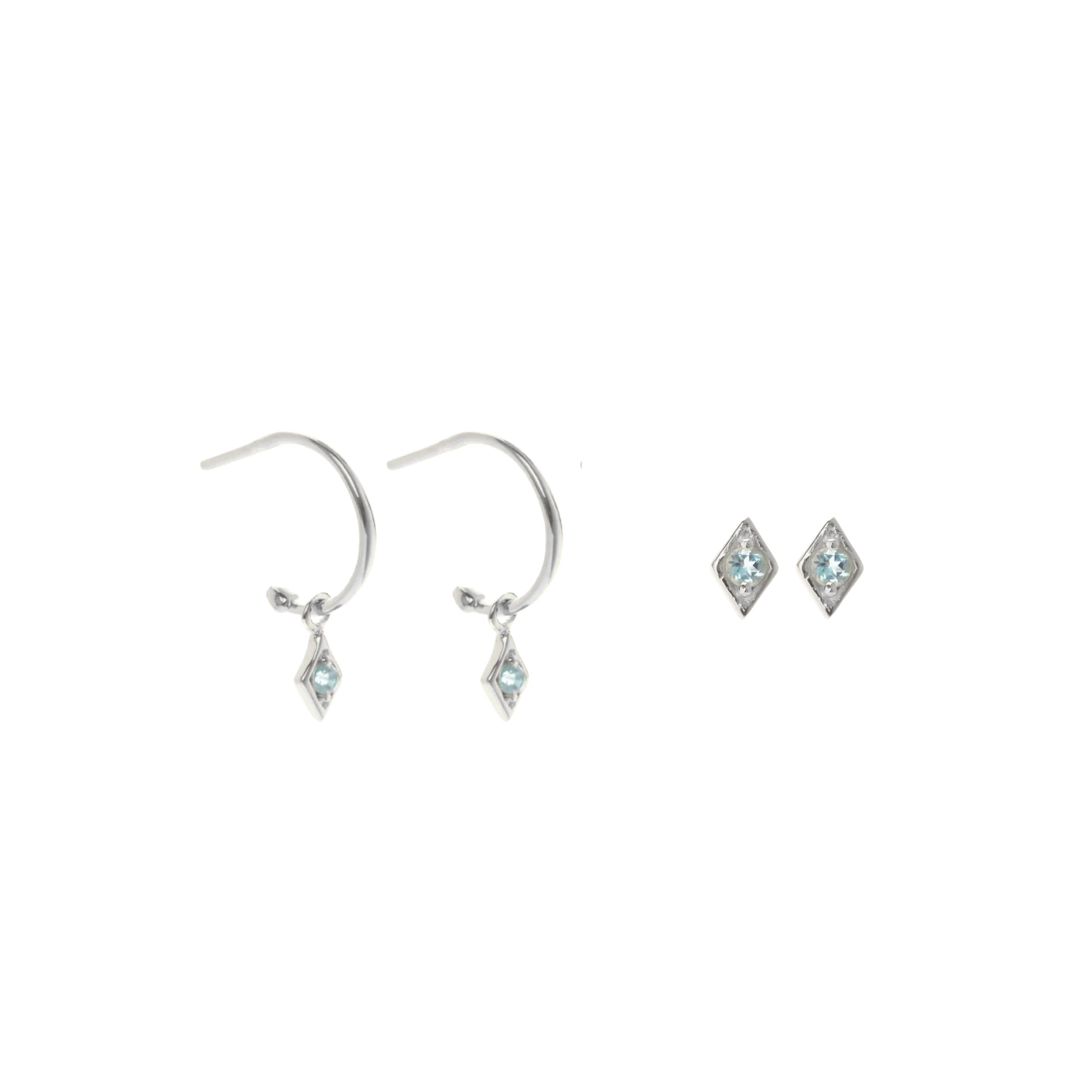 Keepsake Blue Topaz Earring Set Silver