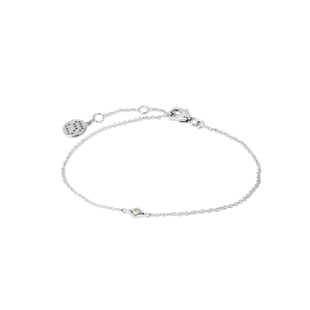 Superfine Keepsake Bracelet Peridot + Silver