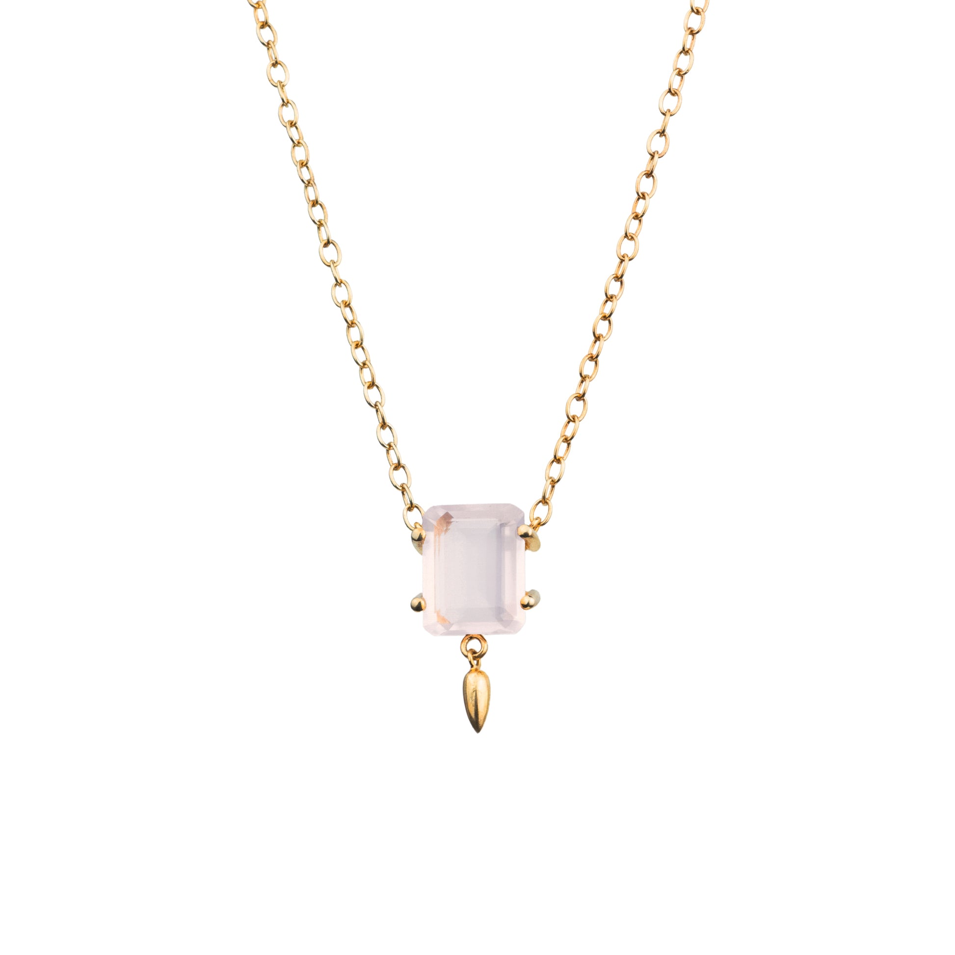 Prima Donna Necklace Rose Quartz + Gold