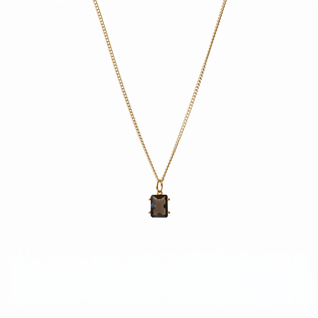 Mini Prima Donna Necklace Smokey Quartz + Gold