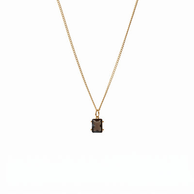 Mini Prima Donna Necklace Smokey Quartz + Gold