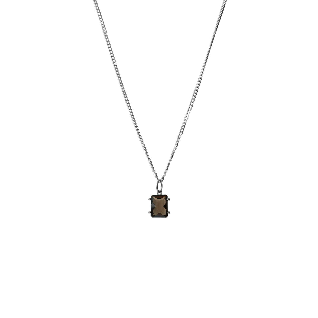 Mini Prima Donna Necklace Smokey Quartz + Silver