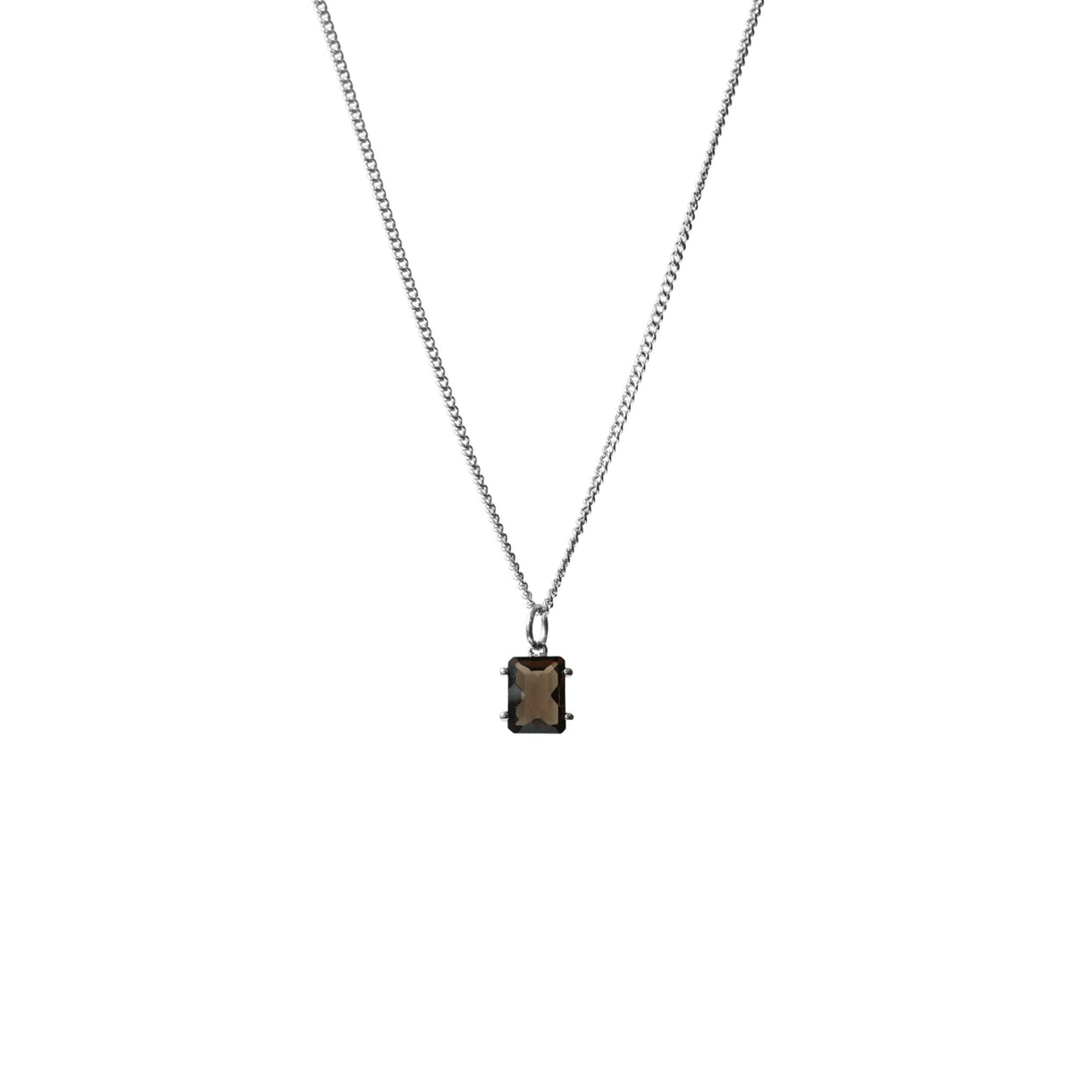 Mini Prima Donna Necklace Smokey Quartz + Silver