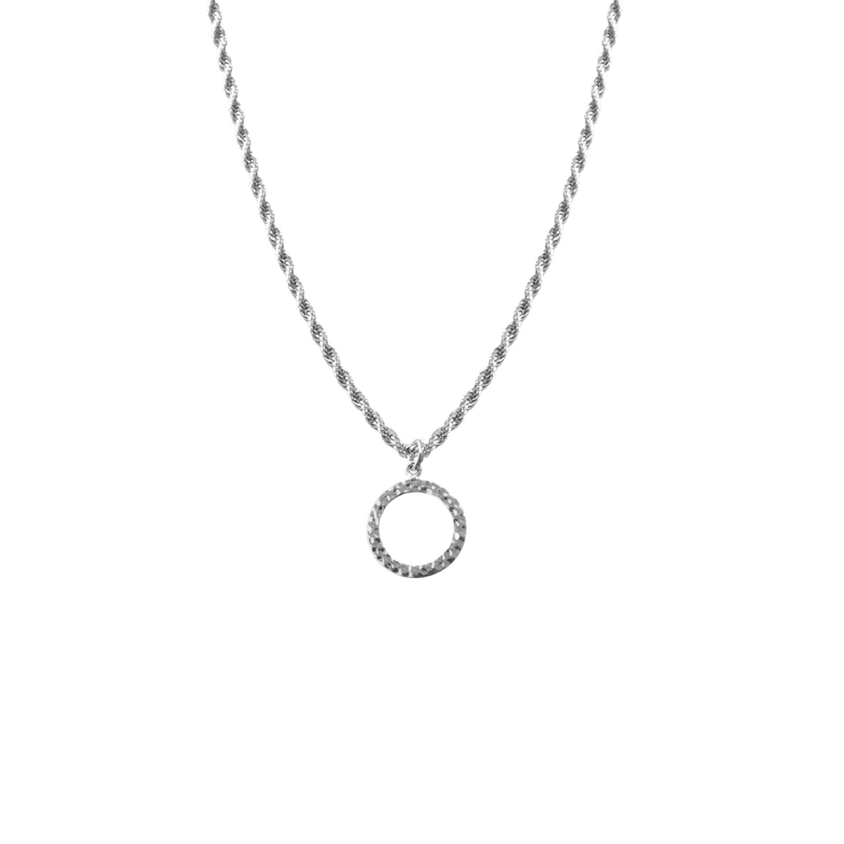 Open Circle Necklace Silver