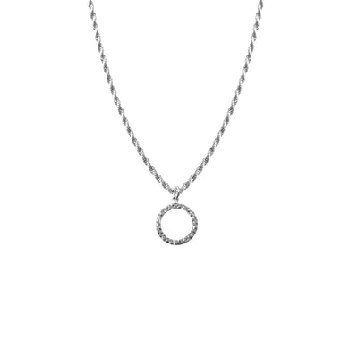 Open Circle Necklace Silver
