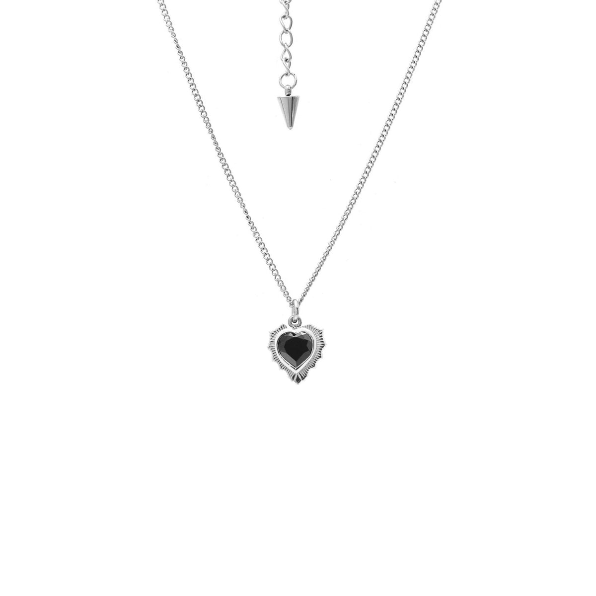 Amour Necklace Black Spinel + Silver