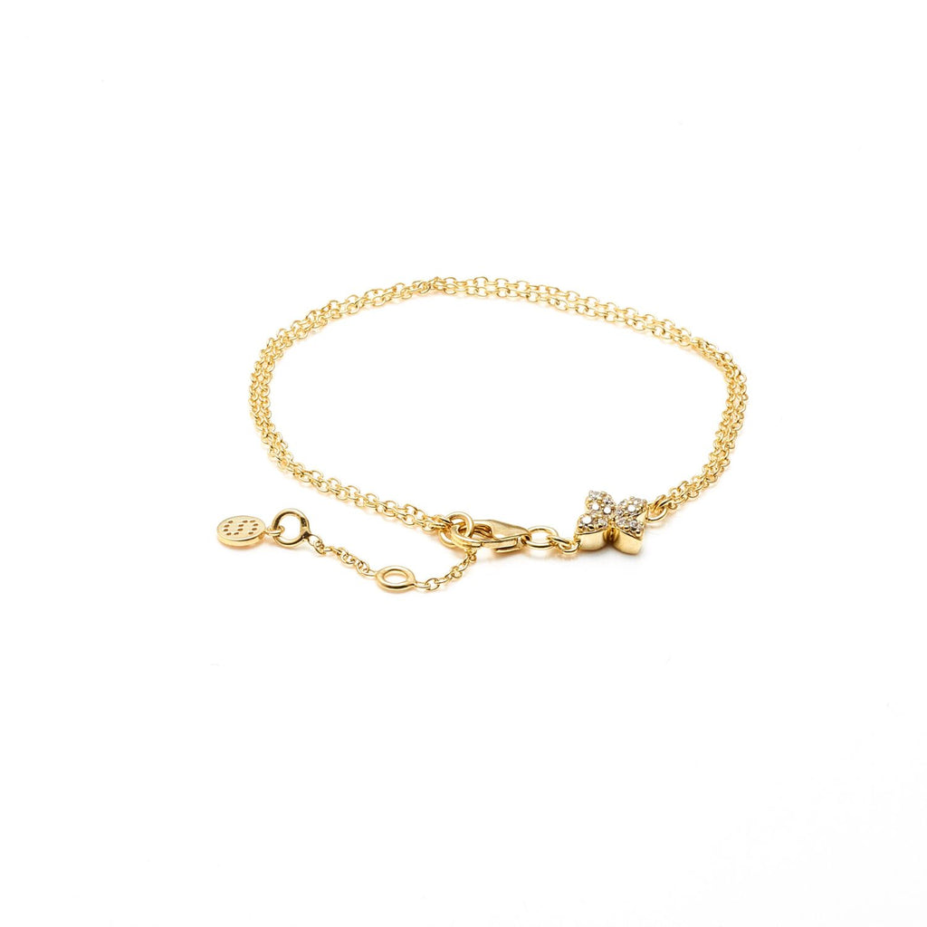 Silk & Steel Flora Bracelet Gold Sterling Silver with Clear Cubic Zirconias