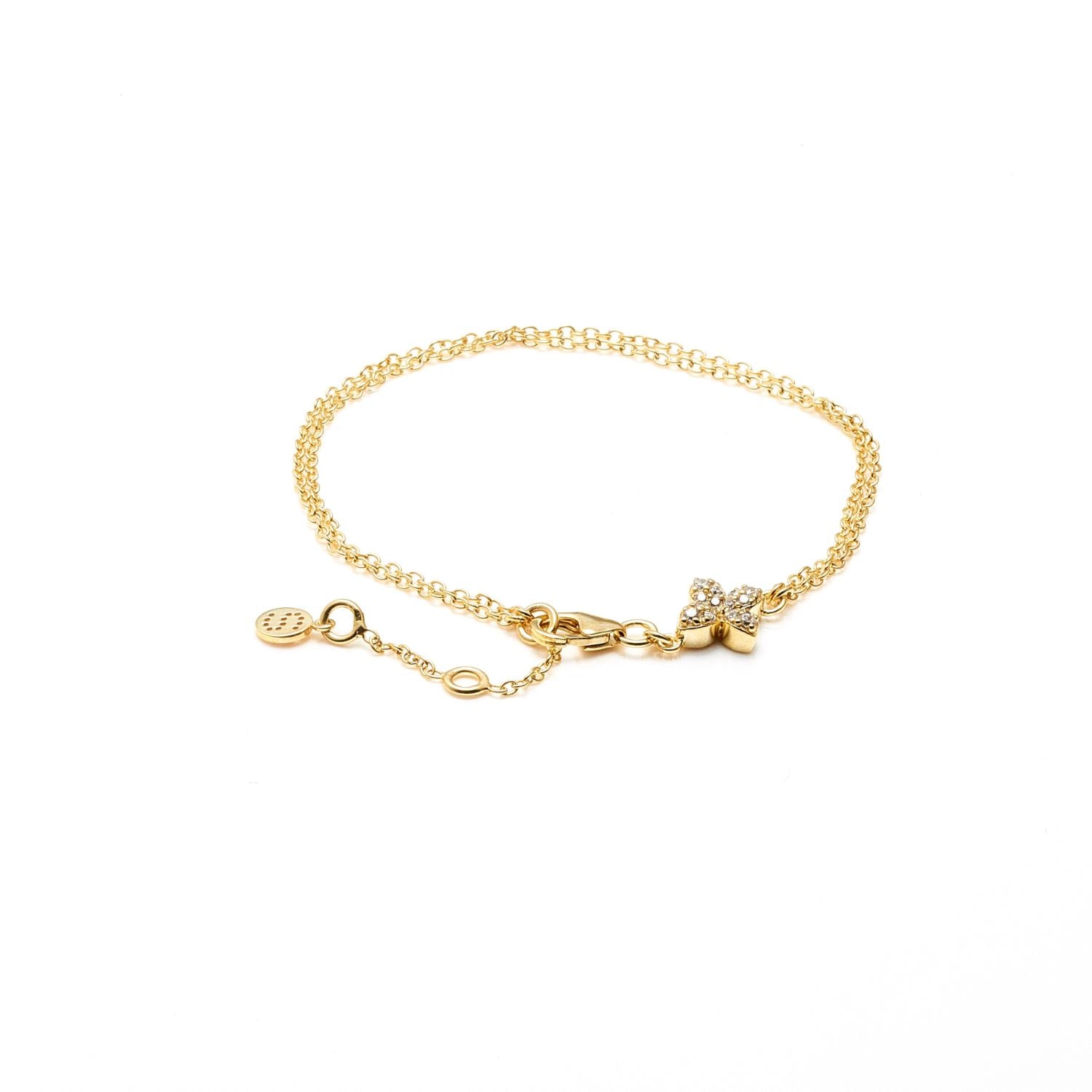 Silk & Steel Flora Bracelet Gold Sterling Silver with Clear Cubic Zirconias