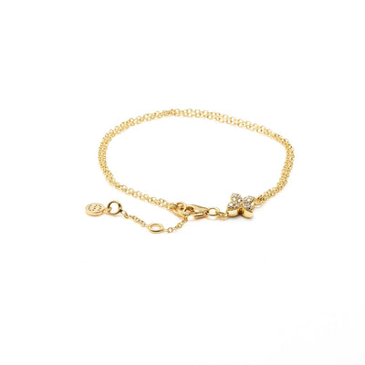 Silk & Steel Flora Bracelet Gold Sterling Silver with Clear Cubic Zirconias