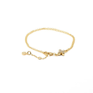 Silk & Steel Flora Bracelet Gold Sterling Silver with Clear Cubic Zirconias