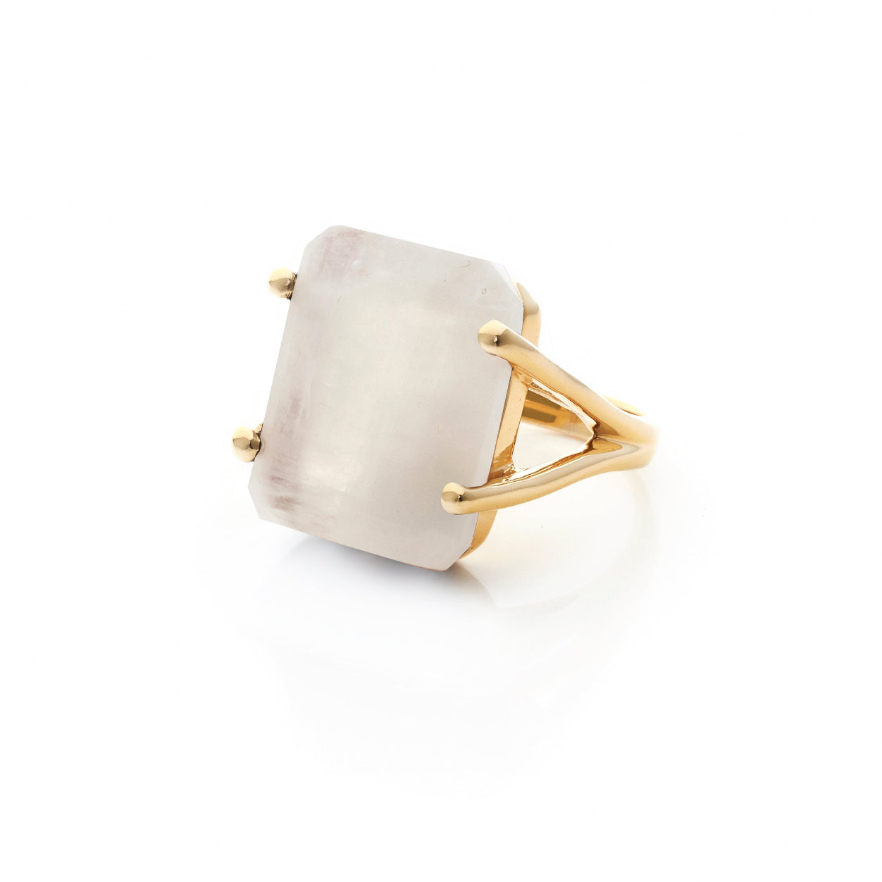 Prima Donna Ring in 14k gold-plated sterling silver with moonstone | Silk & Steel Jewellery