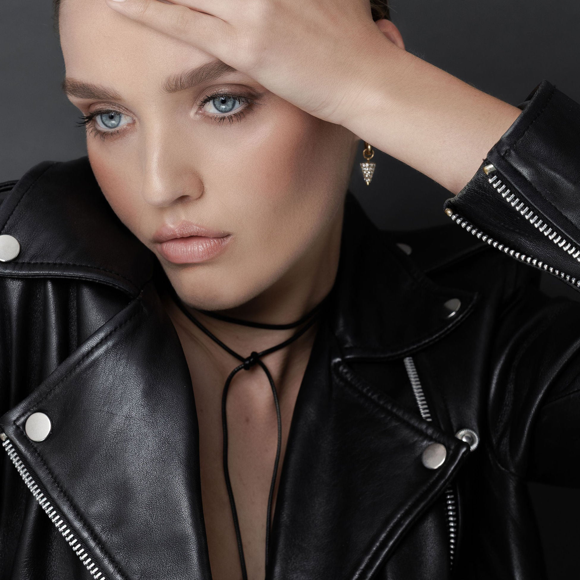Black Cord Lariat Necklace | Adjustable & Minimalist | Silk & Steel