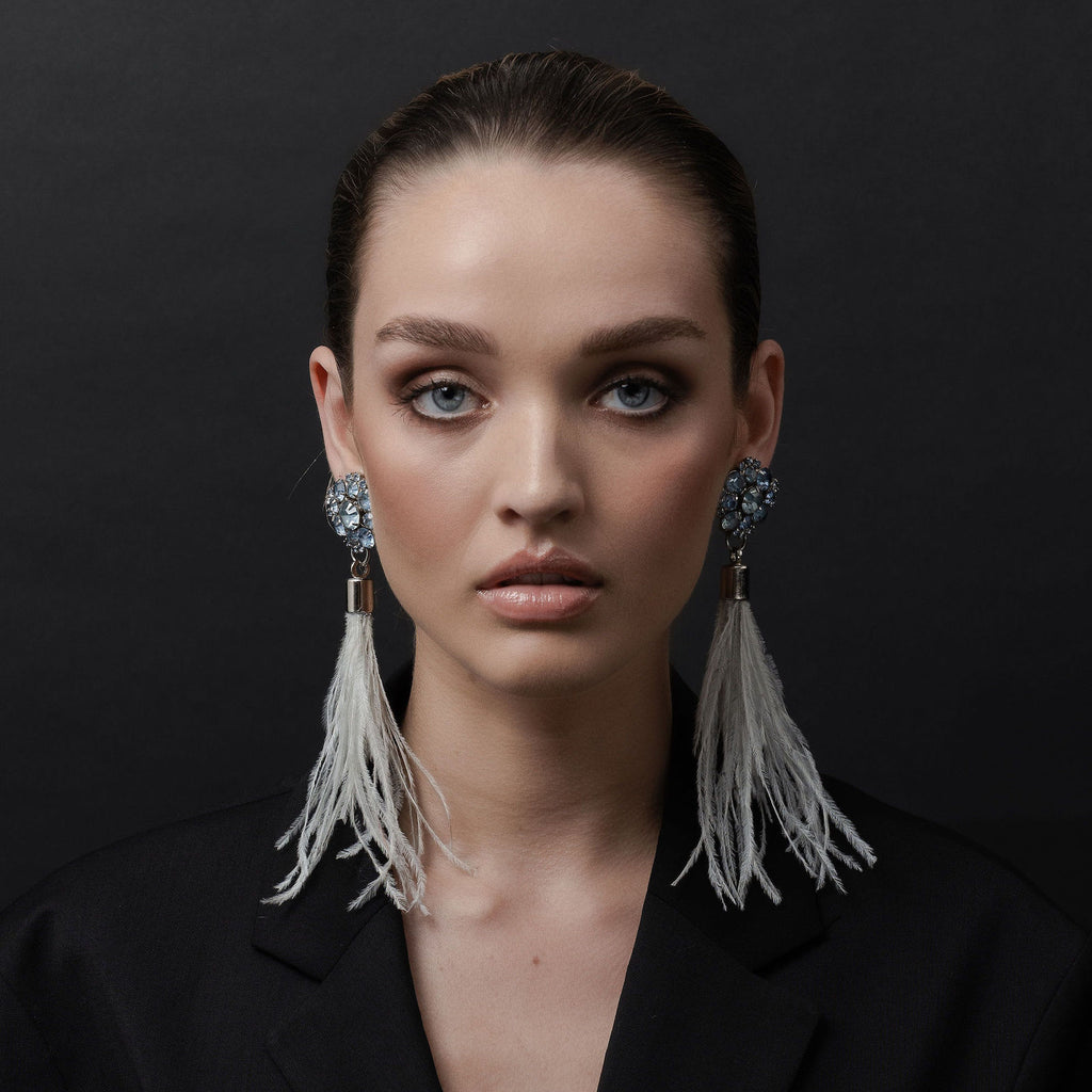 Blue Weiss Crystal Earrings