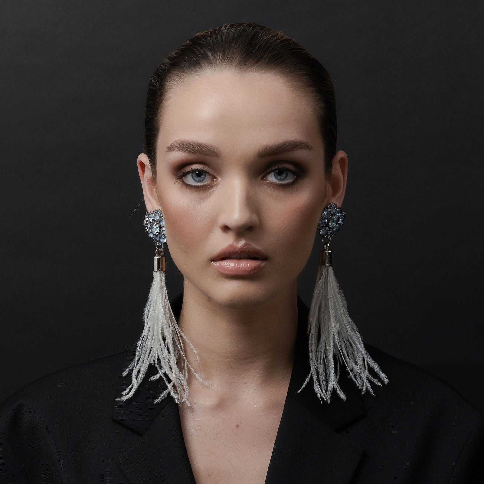 Blue Weiss Crystal Earrings