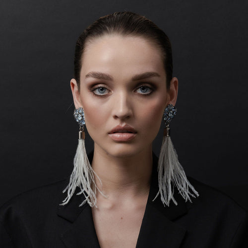 Blue Weiss Crystal Earrings