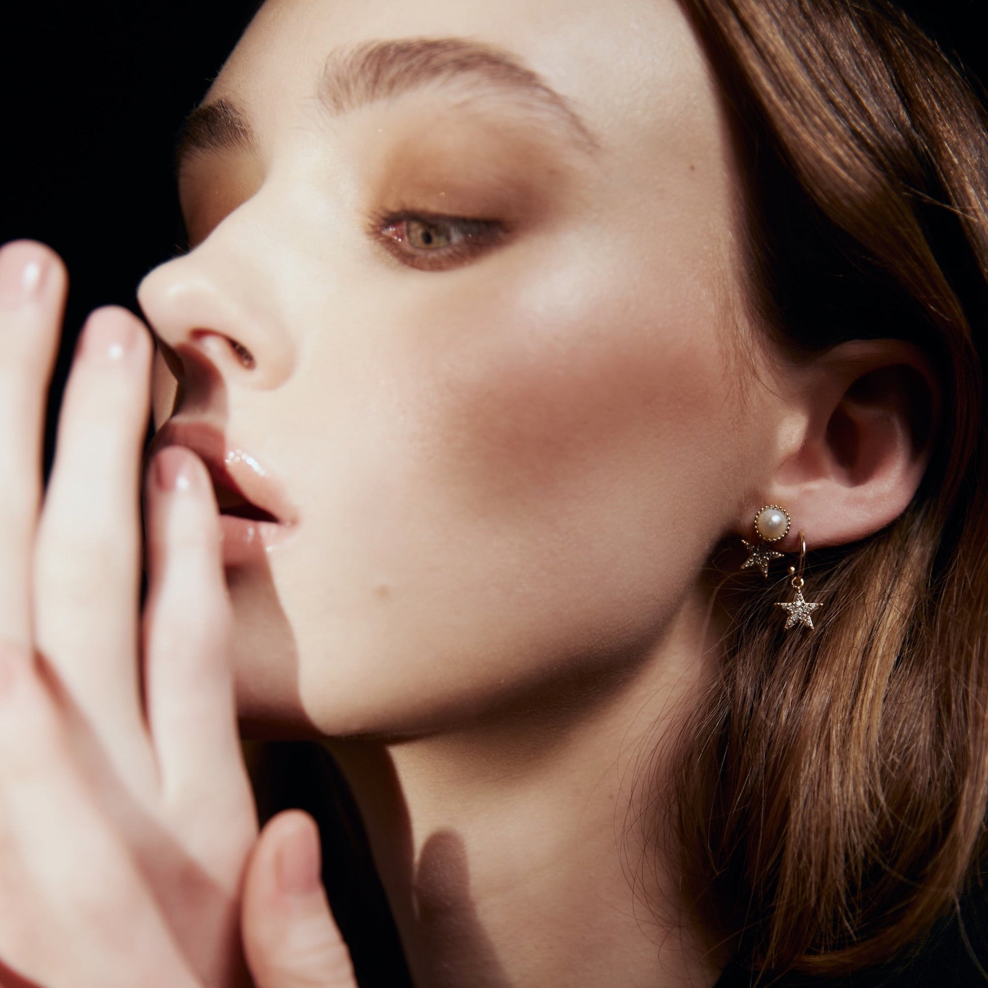 Silk & Steel Jewellery Lumiere Star Hoops Gold