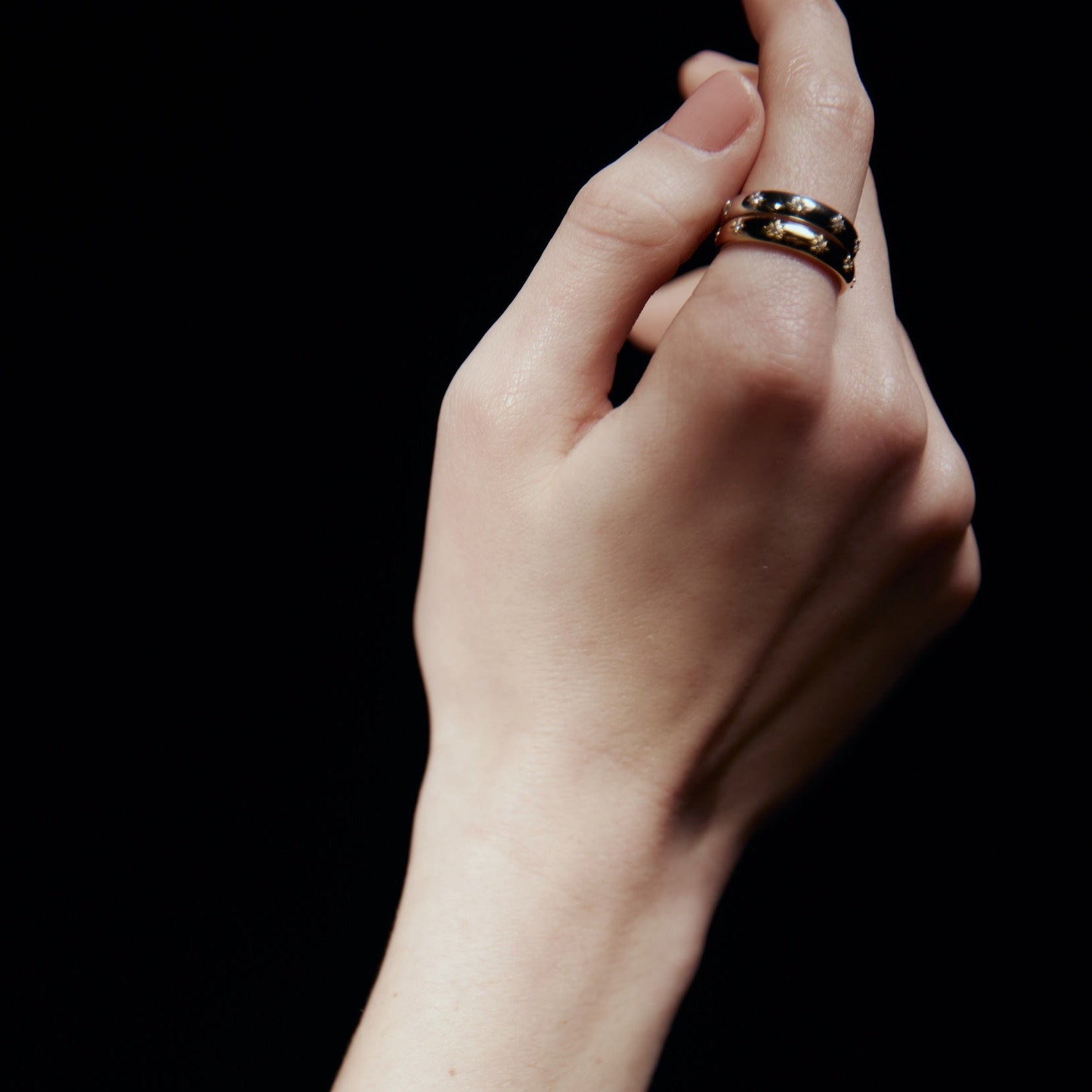 Silk & Steel Jewellery Lumiere Stacker Ring Gold 