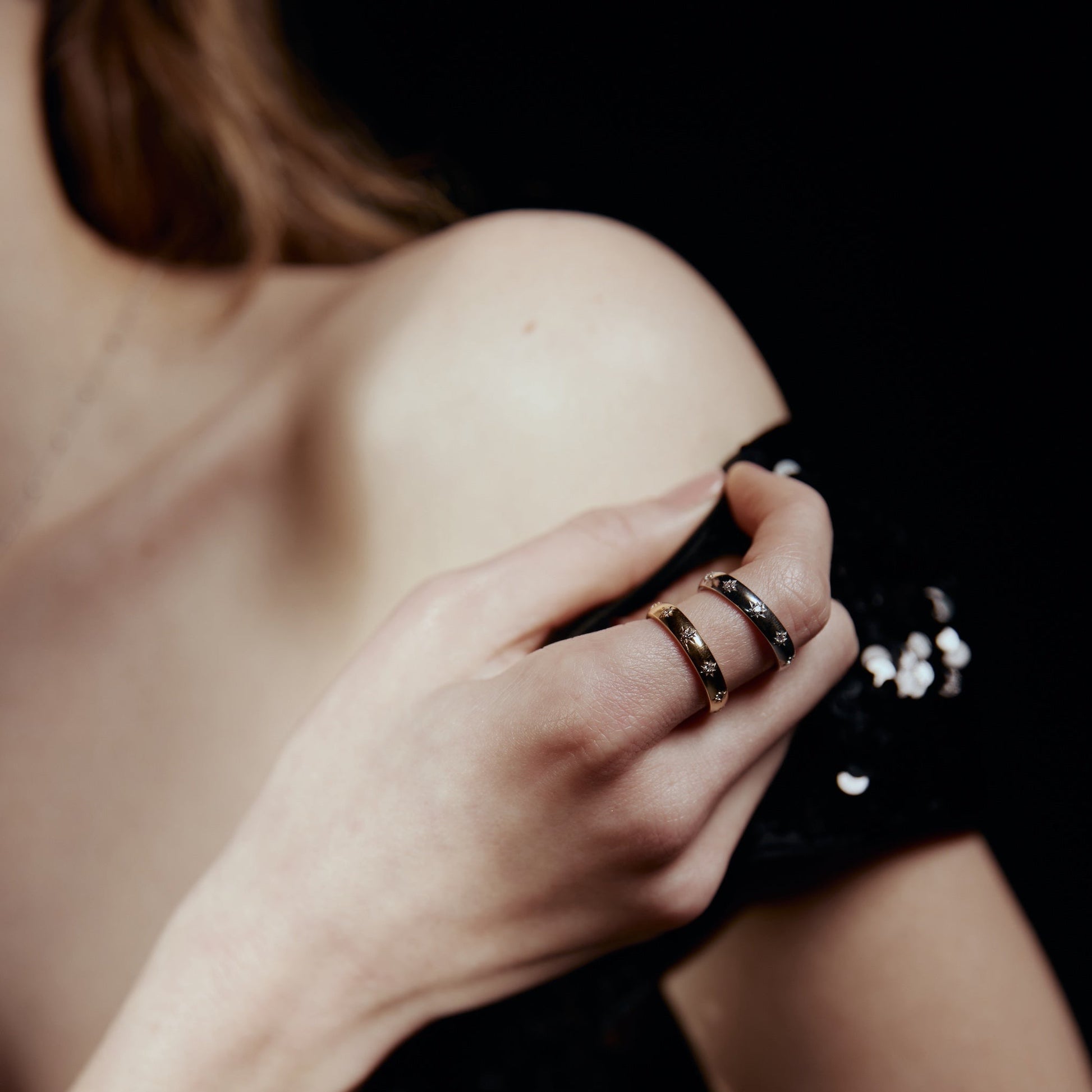 Silk & Steel Jewellery Lumiere Star Stacker Ring Gold 