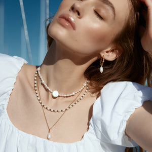 Silk & Steel Jewellery Bella Necklace Set Pearl + Silver