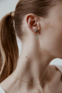 Silk & Steel Jewellery Superfine Mini Gold + Turquoise Studs