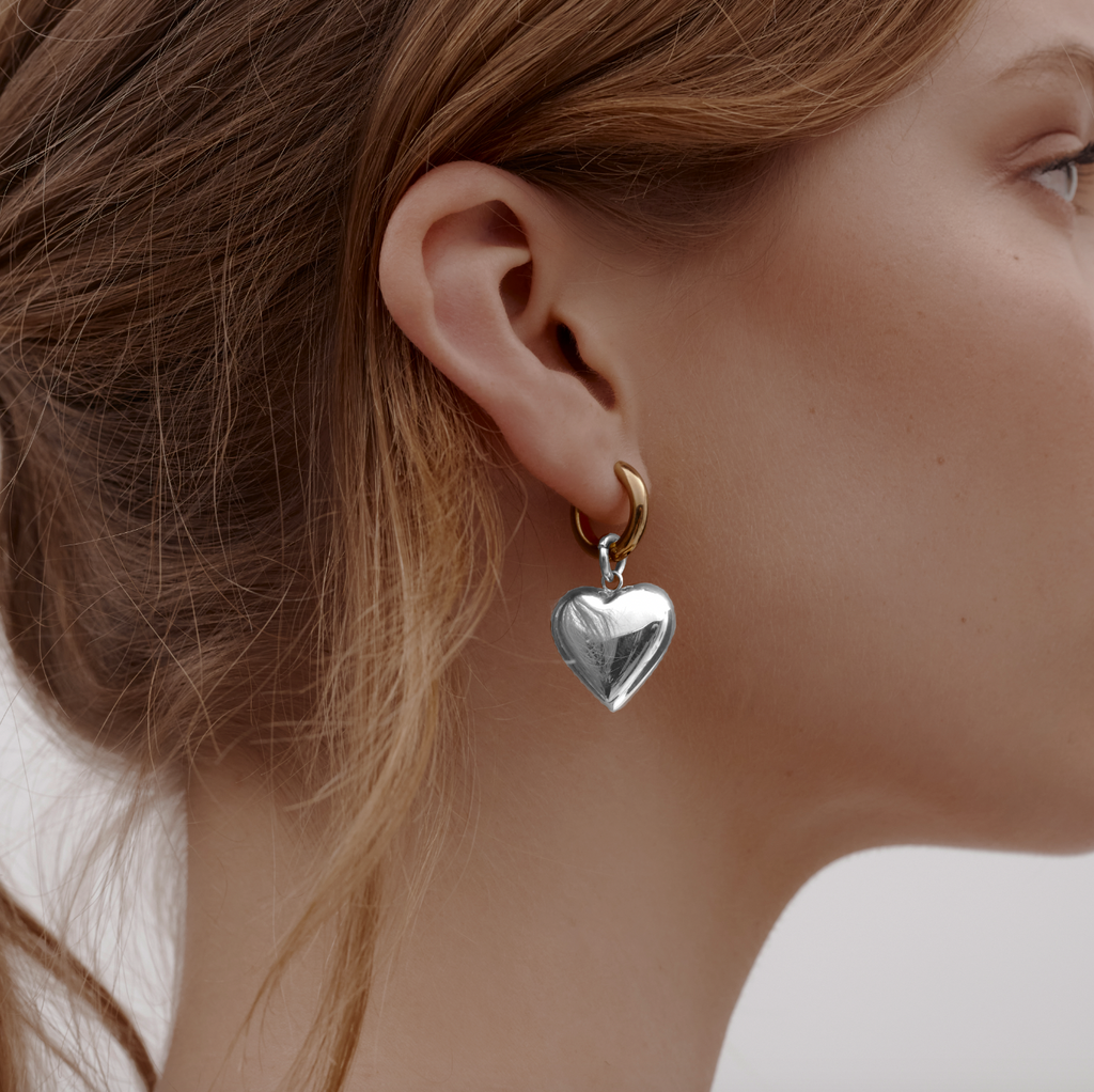 Bisous Hoop Earrings Gold + Silver