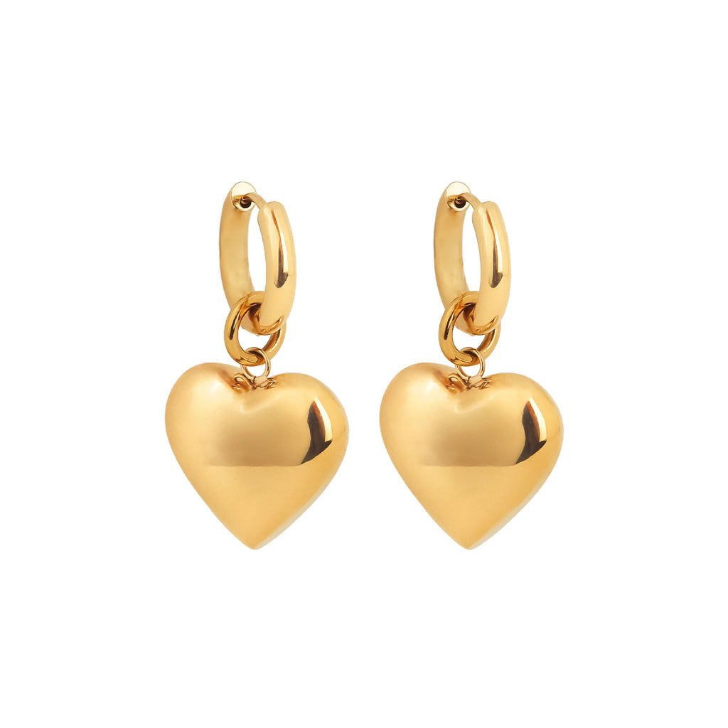 Silk & Steel Jewellery Bisous Hoop Earrings Gold Stainless Steel