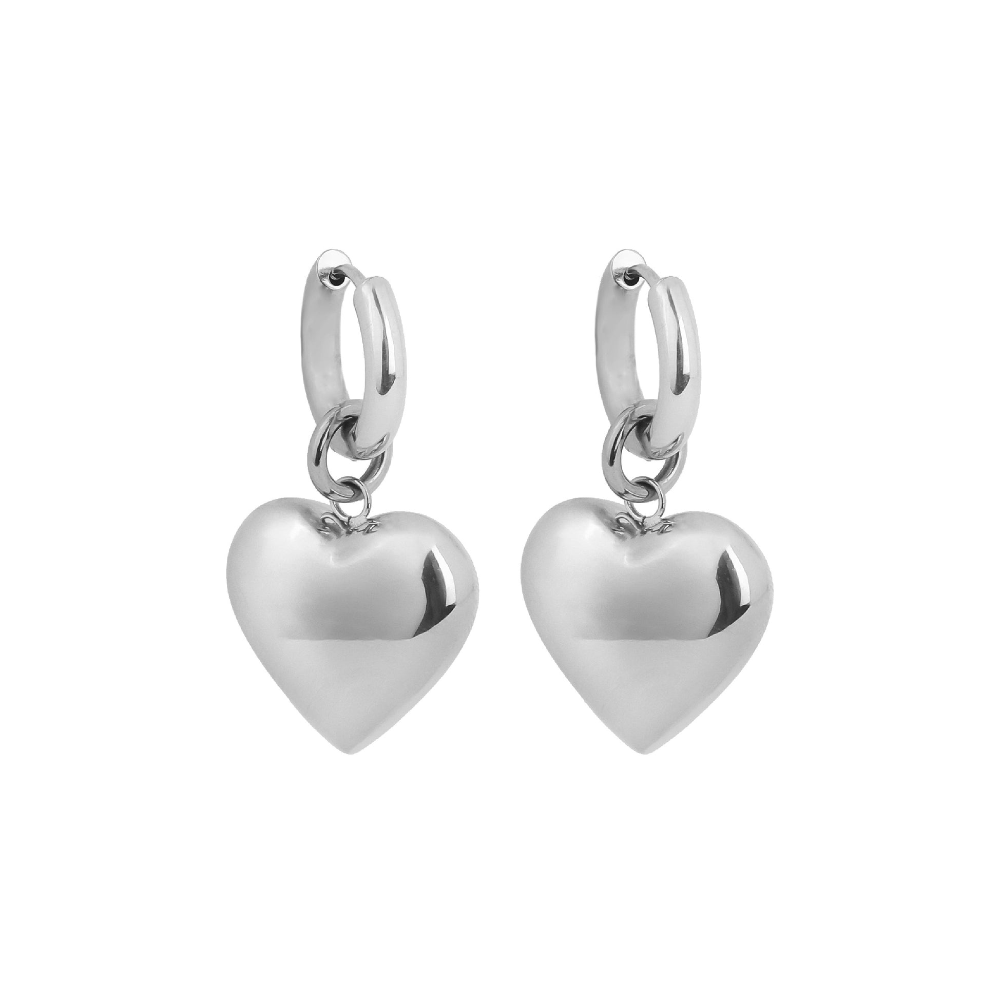 Silk & Steel Jewellery Bisous Hoop Earrings Silver Stainless Steel