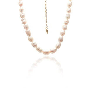 Silk & Steel Jewellery Blanc Necklace Pearl + Gold 