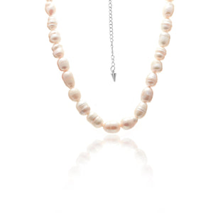 Silk & Steel Jewellery Blanc Necklace Pearl + Silver 