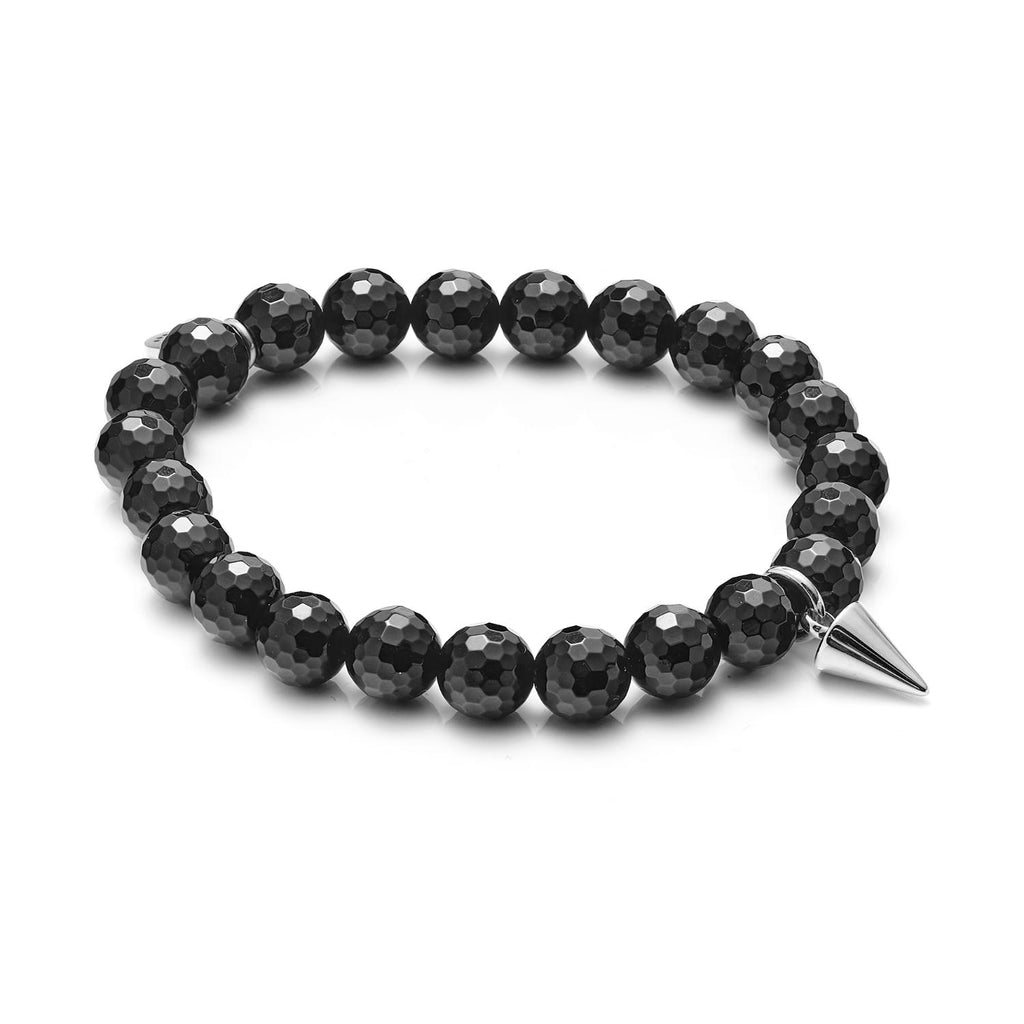 Silk & Steel Jewellery Charme Bracelet Trio Black Onyx + Silver