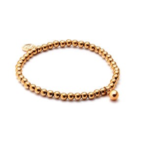 Silk & Steel Jewellery Charme Bracelet Trio Black Onyx + Gold