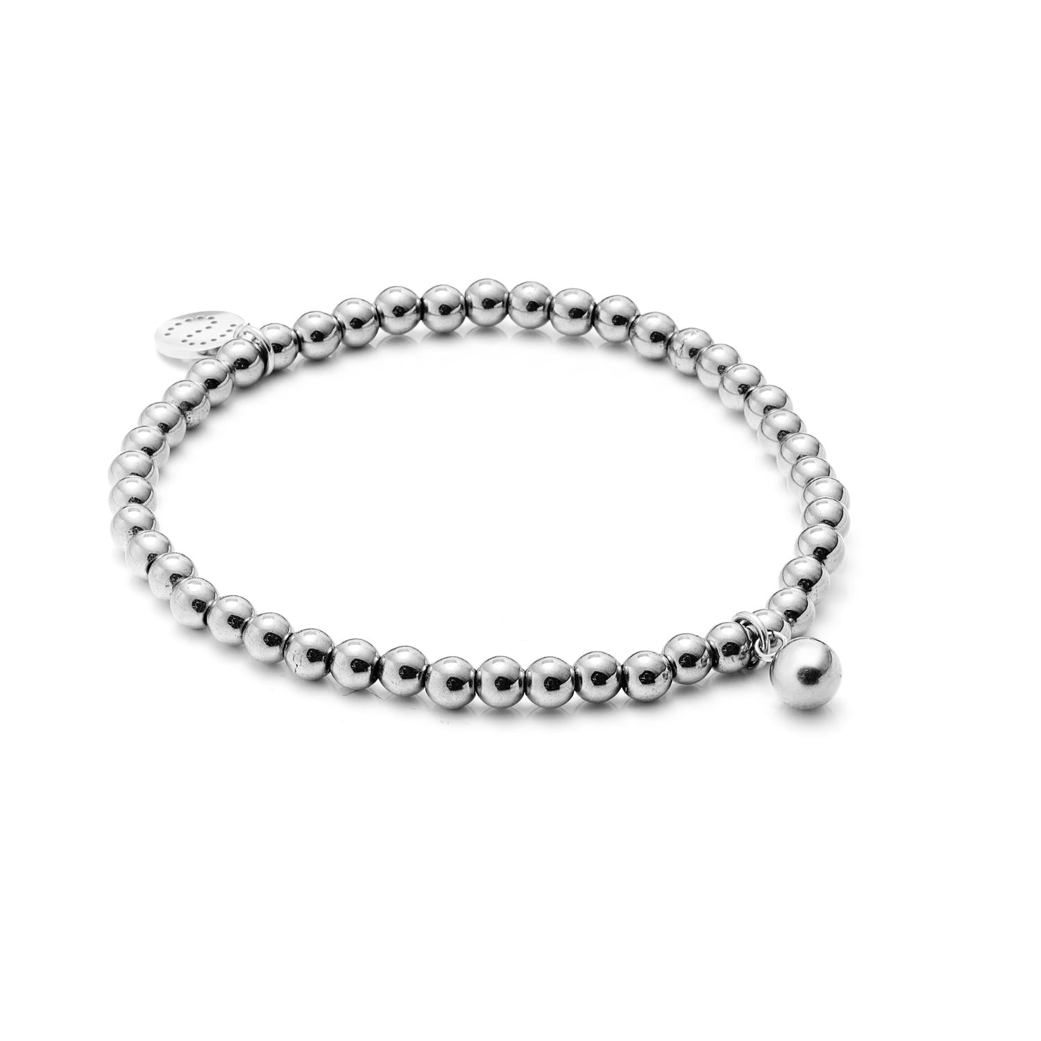 Silk & Steel Jewellery Charme Bracelet Trio Black Onyx + Silver