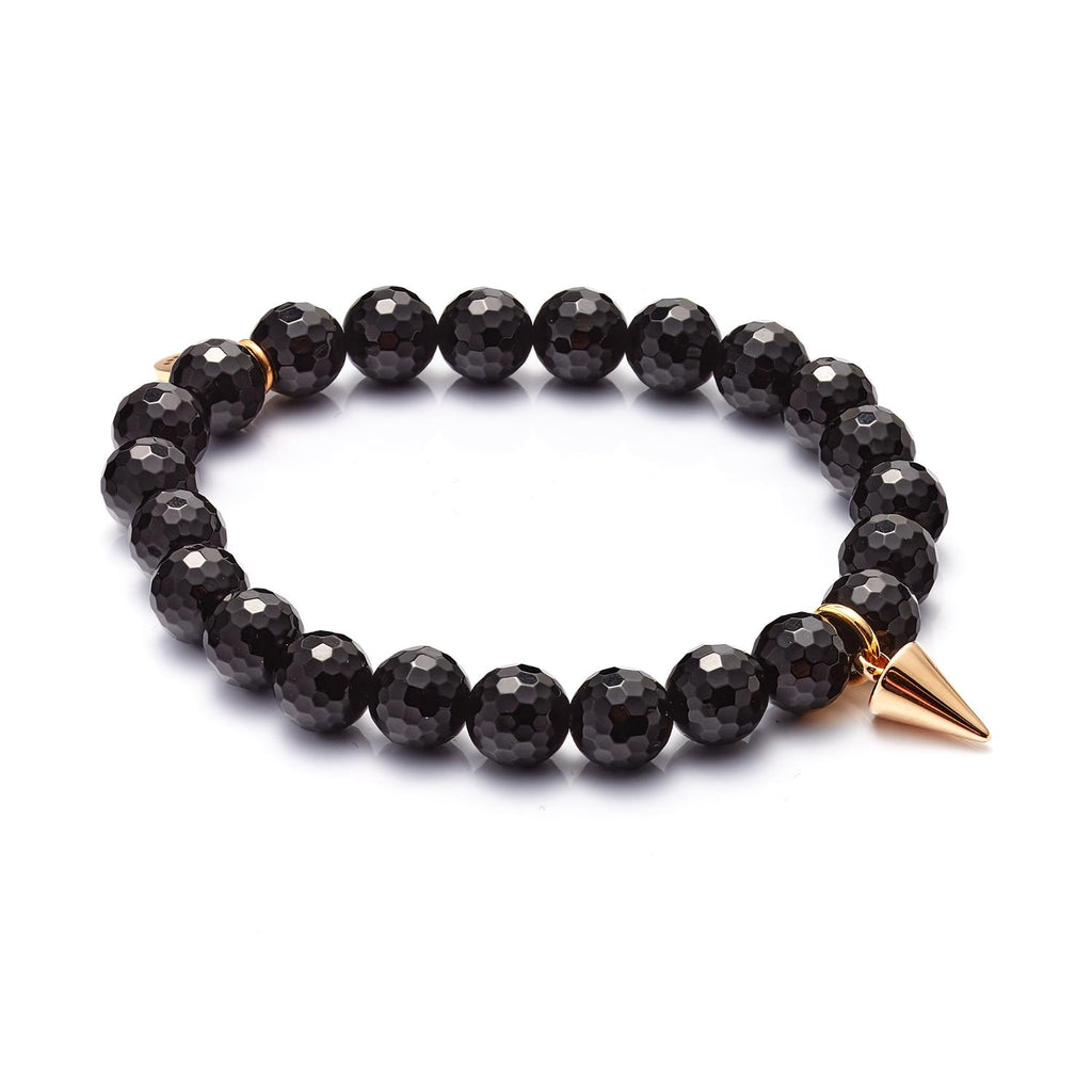 Silk & Steel Jewellery Charme Bracelet Trio Black Onyx + Gold