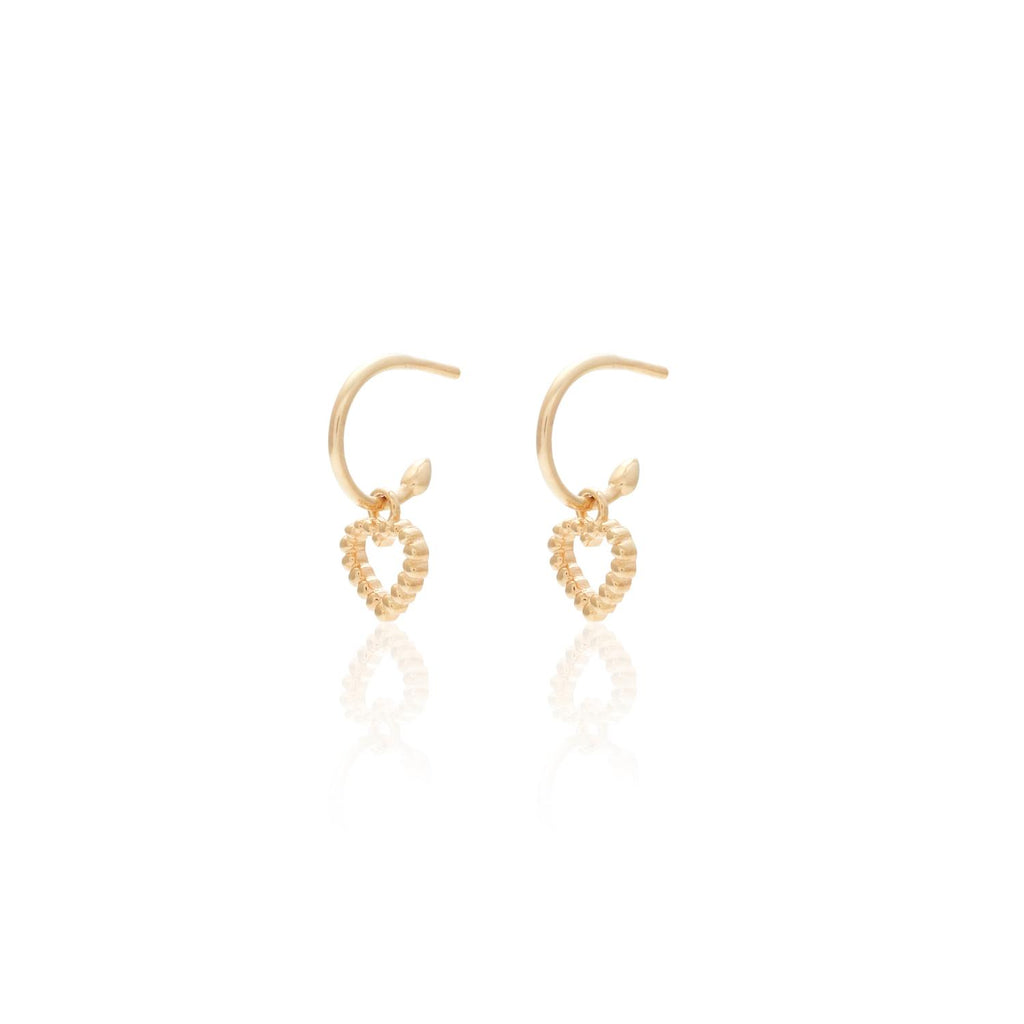 Silk & Steel Jewellery Superfine Cutout Heart Hoop Gold
