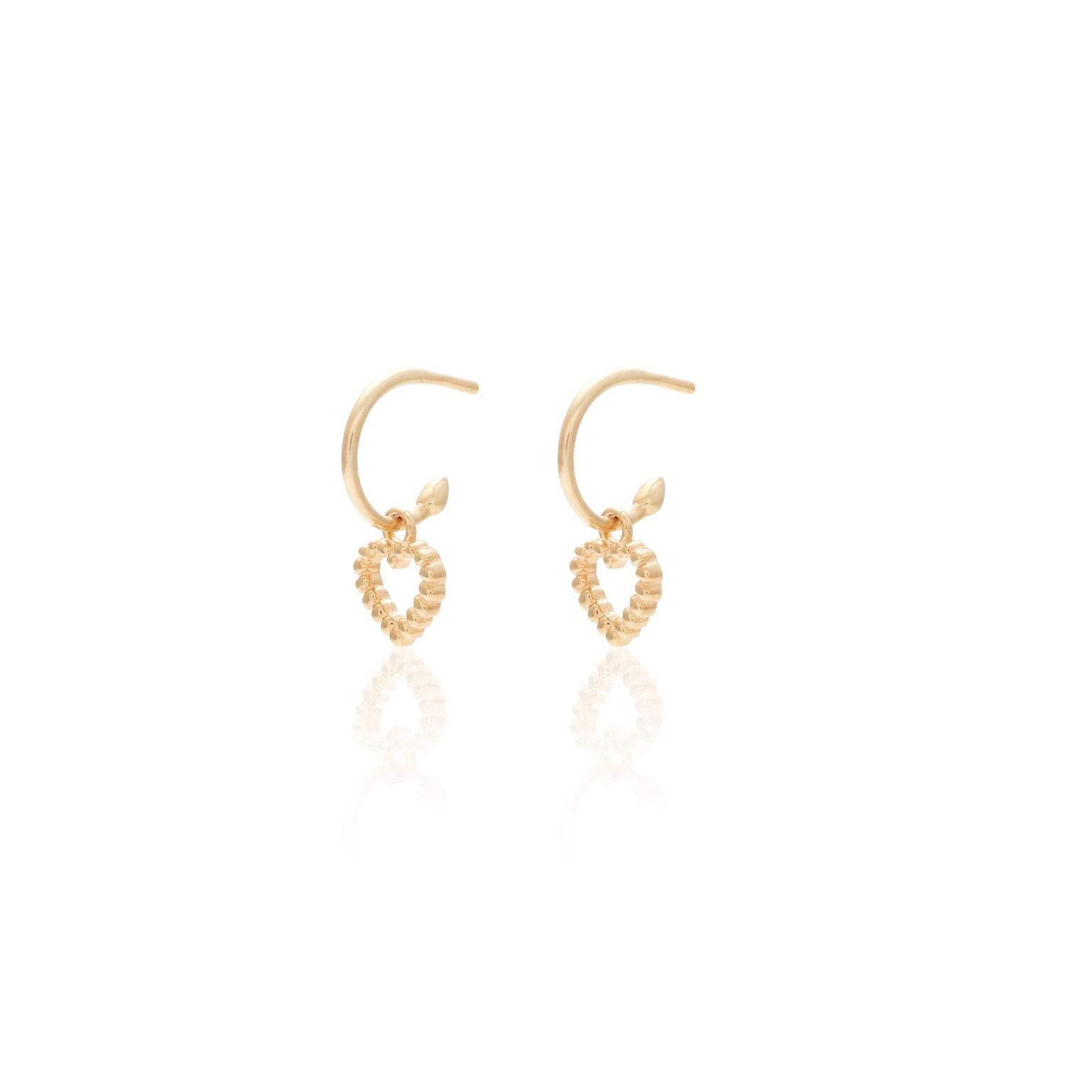 Silk & Steel Jewellery Superfine Cutout Heart Hoop Gold
