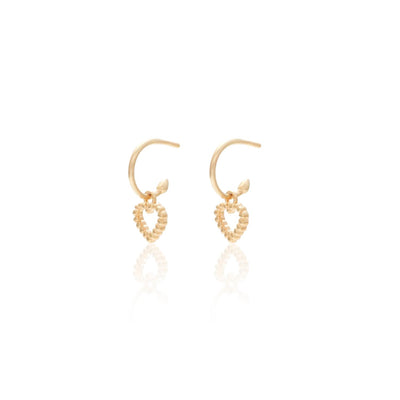 Silk & Steel Jewellery Superfine Cutout Heart Hoop Gold