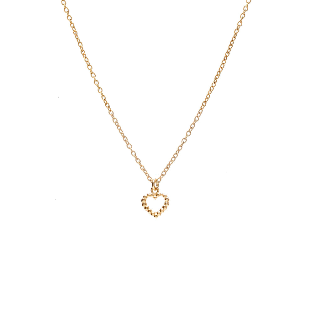 Silk & Steel Jewellery Superfine Mini Cutout Heart Necklace Gold