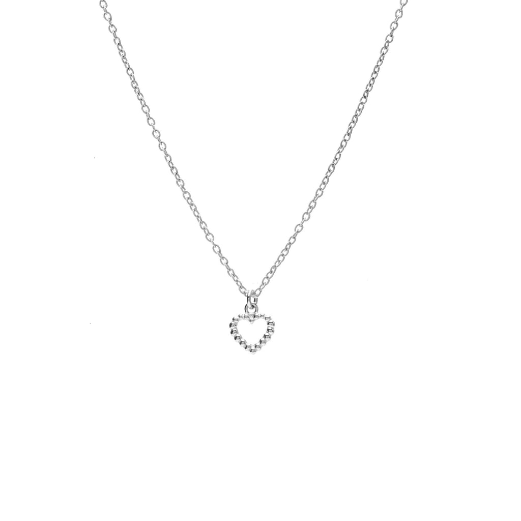 Silk & Steel Jewellery Superfine Mini Cutout Heart Necklace Silver