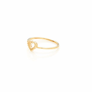 Silk & Steel Jewellery Superfine Cutout Heart Ring Gold