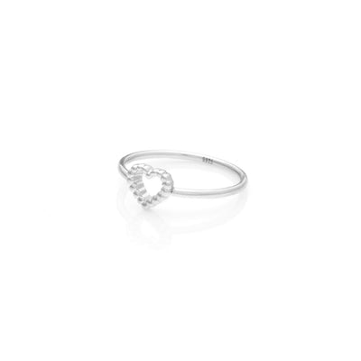 Silk & Steel Jewellery Superfine Cutout Heart Ring Silver