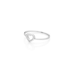 Silk & Steel Jewellery Superfine Cutout Heart Ring Silver