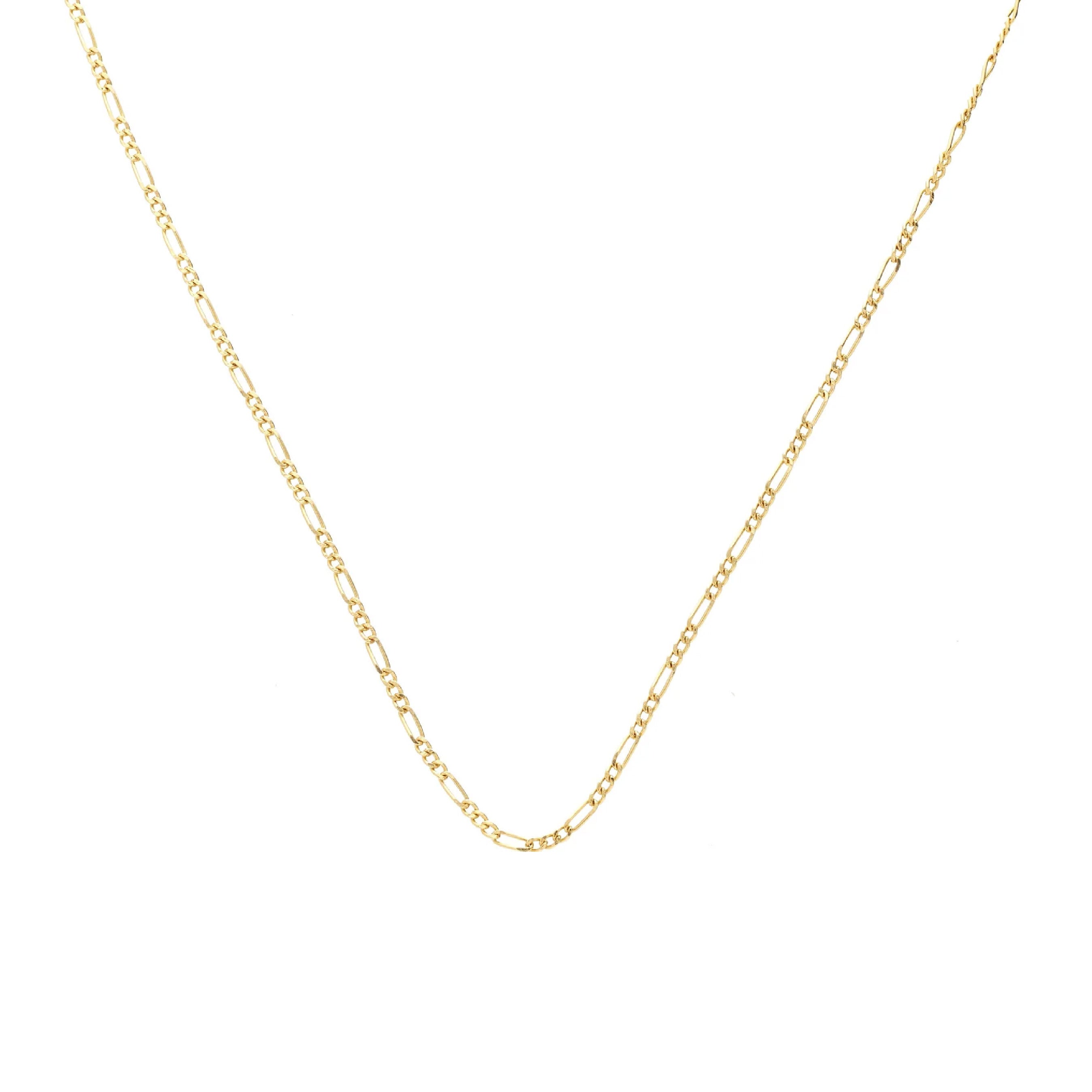 Silk & Steel Jewellery Figaro Fine Necklace - Gold