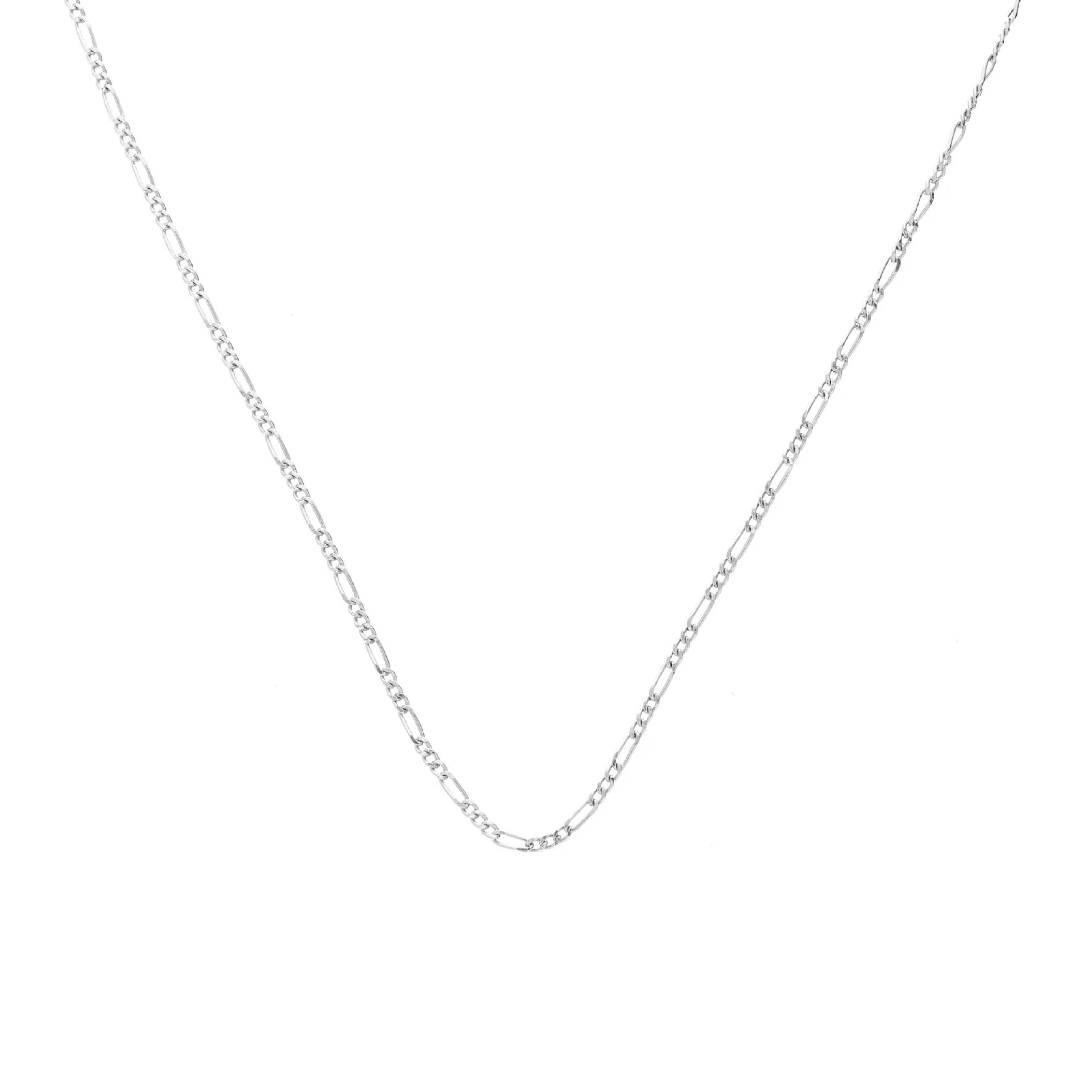 Silk & Steel Jewellery Figaro Fine Necklace - Silver