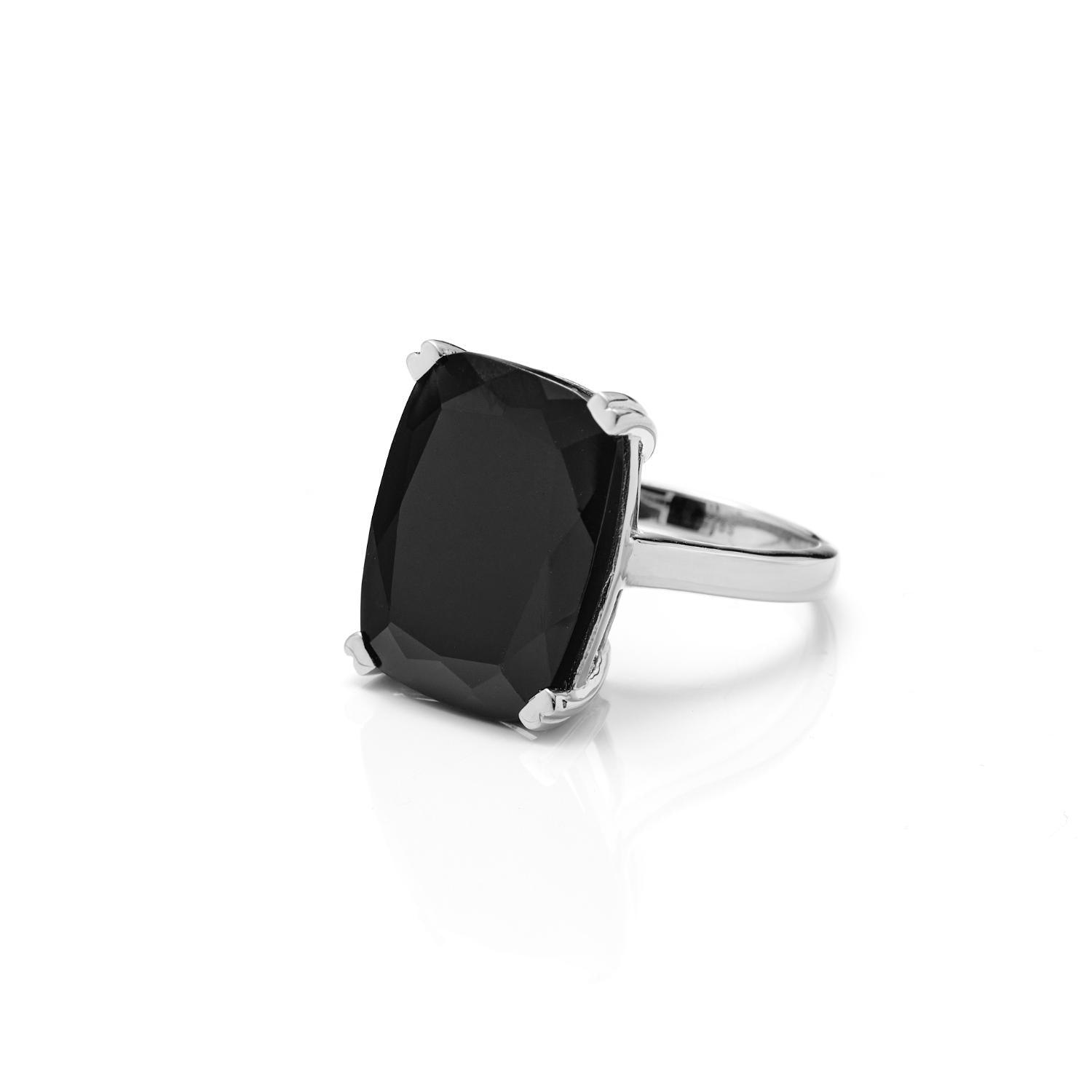 Silk & Steel Jewellery Goddess Ring - Black Onyx + Silver